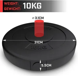 Physionics sada záťažových dosiek 2 x 10 kg, 31 mm