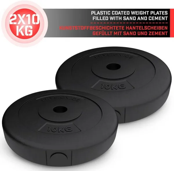 Physionics sada záťažových dosiek 2 x 10 kg, 31 mm