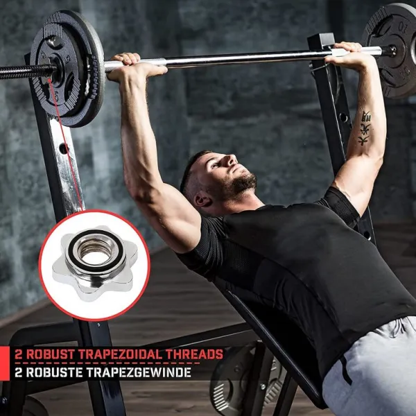 Physionics činková chrómovaná tyč,165 cm + hviezdicové zámky