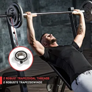 Physionics činková chrómovaná tyč,165 cm + hviezdicové zámky