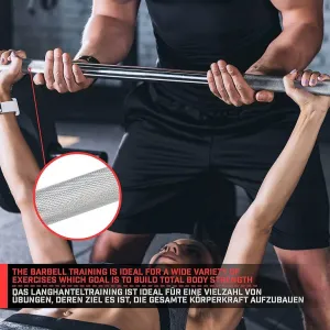 Physionics činková chrómovaná tyč,165 cm + hviezdicové zámky