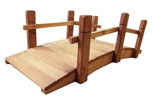 Drevený záhradný mostík, 71 cm, s náterom, česká výroba