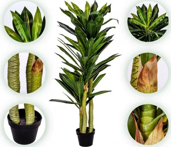 PLANTASIA 85196 Umělý strom Dracaena 120 cm, 81 listů