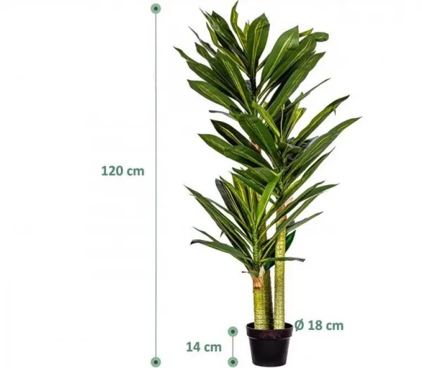 PLANTASIA 85196 Umělý strom Dracaena 120 cm, 81 listů