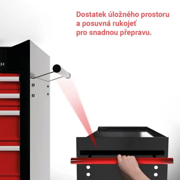 TIMBERTECH vozík na náradie, 7 zásuviek s vložkami