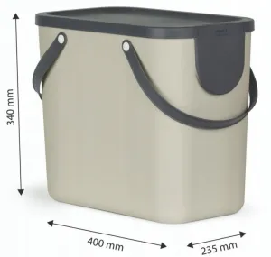 Kôš na triedený odpad ALBULA cappuccino 25 l