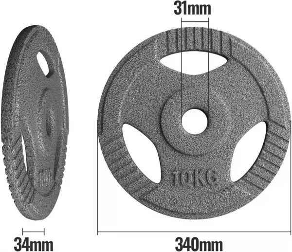 Physionics liatinový kotúč, 10 kg, 31 mm
