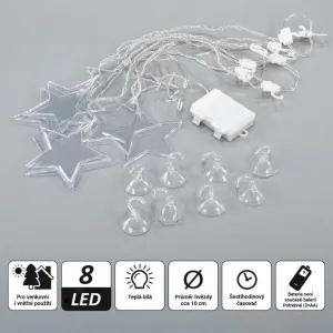 Nexos 86335 Sada svetelných závesov, 8 LED, teplá biela, 2 ks