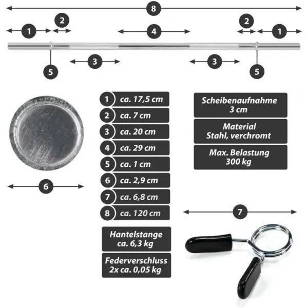 MAXXIVA 86697 vzpieračská tyč na nakladanie, pružina, 120 cm