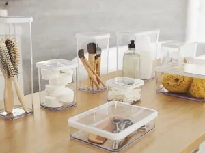 Hranatá plastová dóza na potraviny LOFT biela 2,25 l