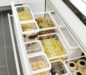 Hranatá plastová dóza na potraviny LOFT biela 1 l