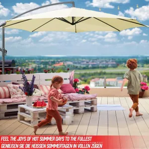 MIADOMODO sklopný slnečník s kľučkou, 300 cm, béžový