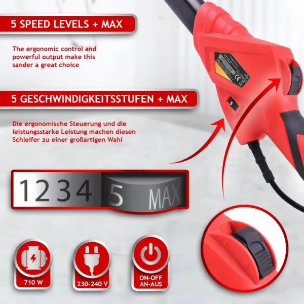 TIMBERTECH brúska na sadrokartón, 710 W, 12 kotúčov