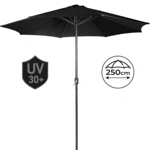 MIADOMODO slnečník s kľučkou 250 cm, čierny