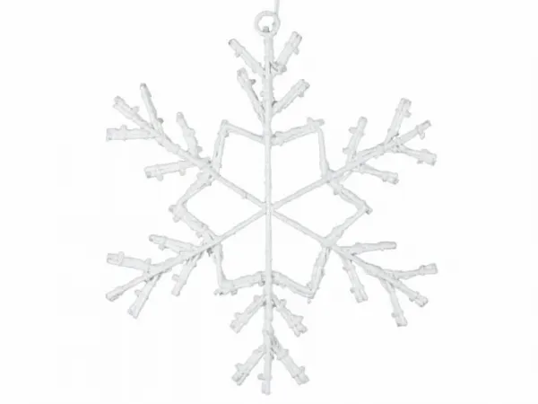 Nexos 42991 Vianočná LED dekorácia - snehová vločka - 30 cm teple biela