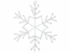 Nexos 42991 Vianočná LED dekorácia - snehová vločka - 30 cm teple biela