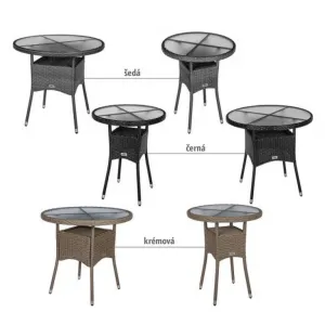 STILISTA okrúhly záhradný stolík, 60 cm, krémový
