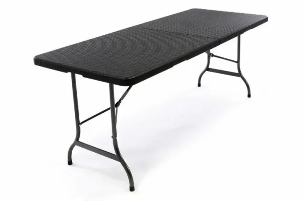 Garthen 39509 Záhradný set lavice a stôl v ratanovej optike - čierna