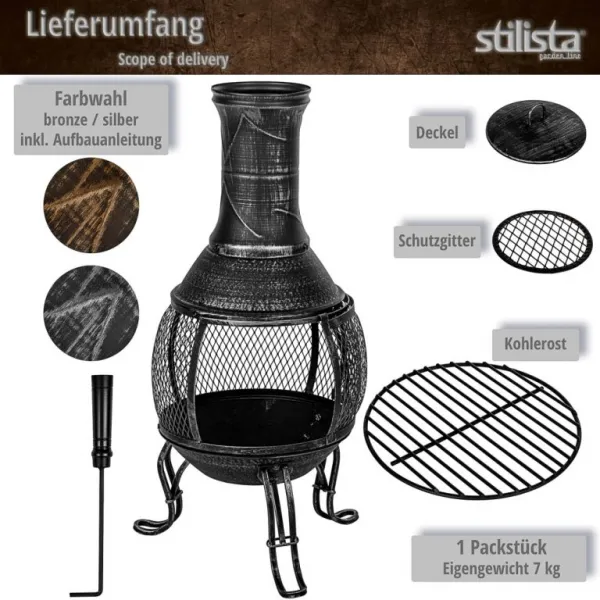 STILISTA terasový krb, 89 cm, bronzový