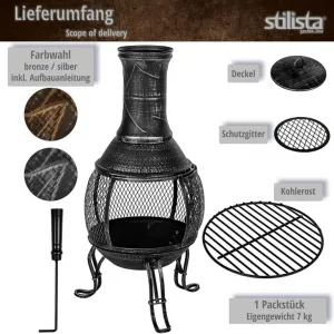 STILISTA terasový krb, 89 cm, bronzový