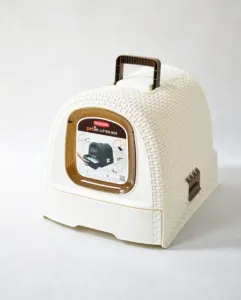 Curver WC kočka kryté domek Rattan 39x39x51cm vintage