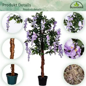 PLANTASIA 91592 Umely strom, 150 cm, Wisteria fialová