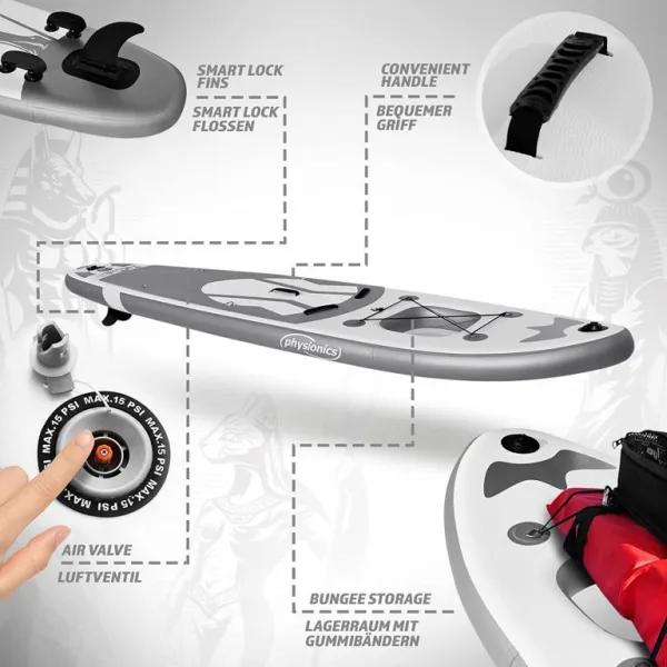 PHYSIONICS nafukovací paddleboard - boh Anubis, 320 cm