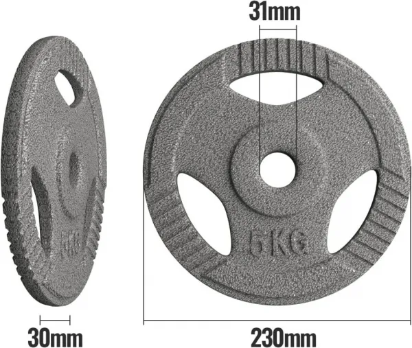 PHYSIONICS Sada činkových kotúčov 4 x 5 kg, liatina, 31 mm