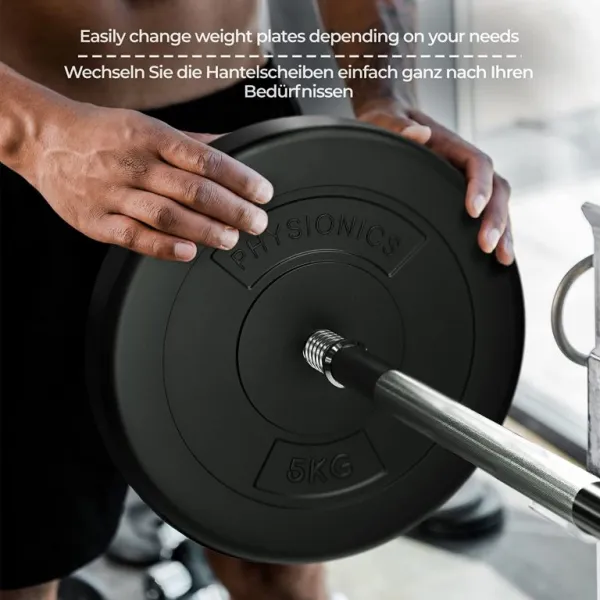 PHYSIONICS Vzpieračský set so závažím 165 cm, 60 kg