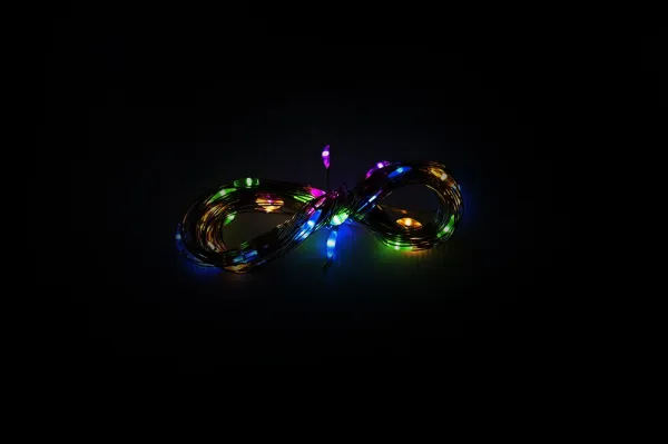 Nexos 59015 Svetelný strieborný drôt, 40 LED, časovač, farebný
