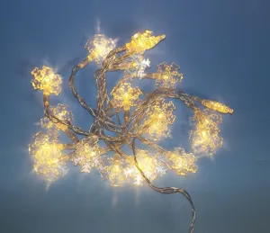 Nexos 33470 Vianočná reťaz - snehové vločky, teple biele, 20 LED