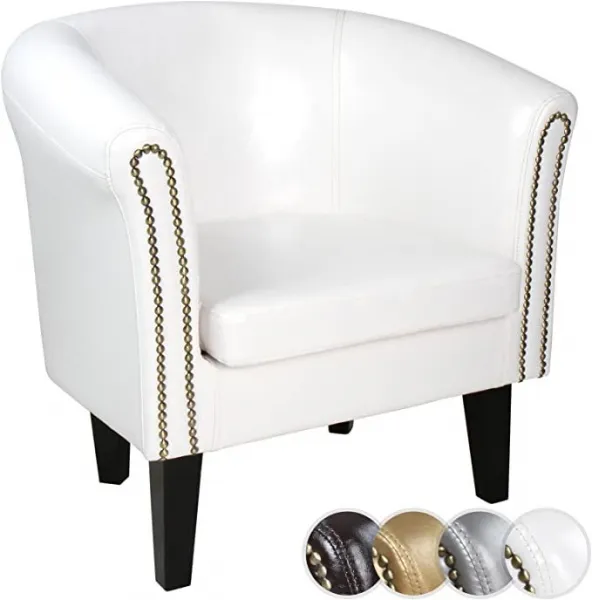 Kreslo Chesterfield, 58 x 71 x 70 cm, biele