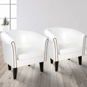 MIADOMODO Sada kresiel Chesterfield, 58 x 71 x 70 cm, biela