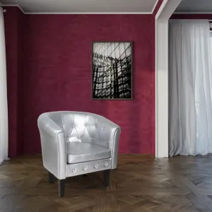 MIADOMODO Sada kresiel Chesterfield, 58x71x70 cm, strieborná