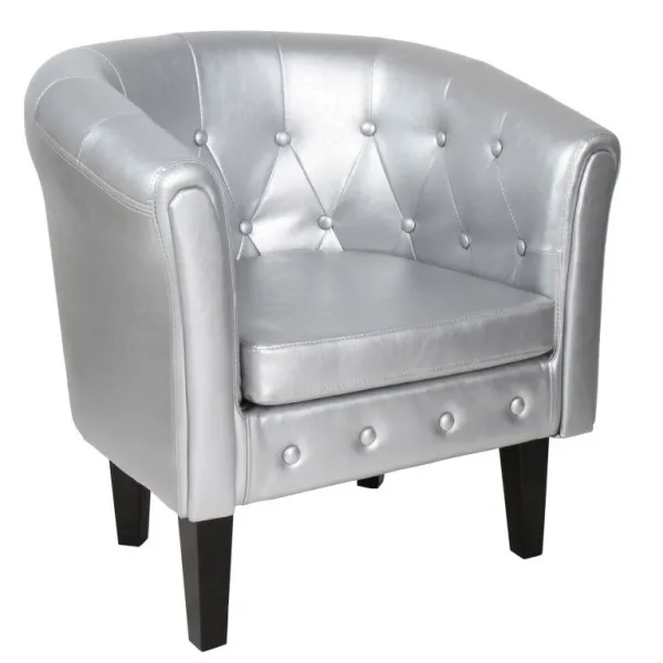 MIADOMODO Sada kresiel Chesterfield, 58x71x70 cm, strieborná