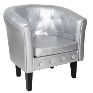 MIADOMODO Sada kresiel Chesterfield, 58x71x70 cm, strieborná