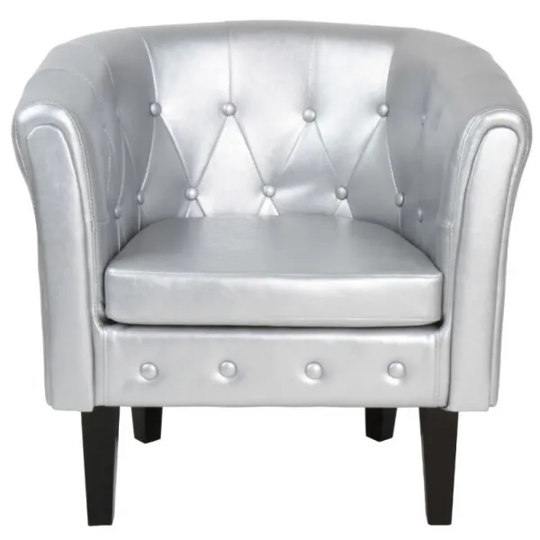 MIADOMODO Sada kresiel Chesterfield, 58x71x70 cm, strieborná