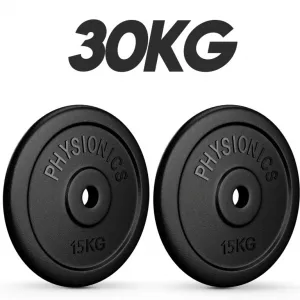 PHYSIONICS Záťažové kotúče 2 x 15 kg, 31 mm, liatina
