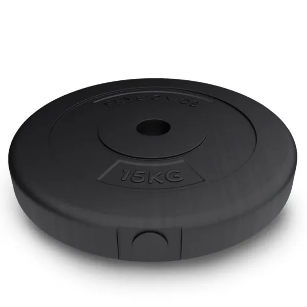PHYSIONICS Záťažové kotúče 2 x 15 kg, 31 mm, plast, čierne