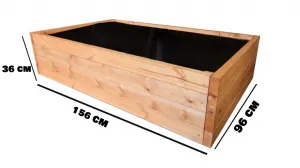 Drevený vyvýšený záhon 156 × 96 × 36 cm – masívna smrekovica