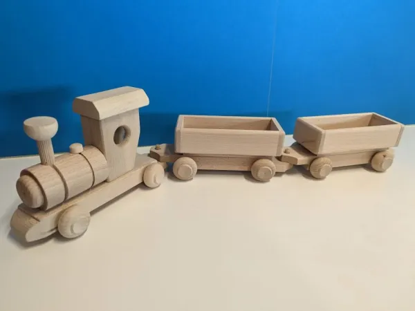 Drevený vláčik s vagónmi, 56 x 8 x 12 cm