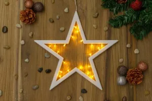 Nexos 33221 Vianočná dekorácia - hviezda - 20 LED, teplá biela