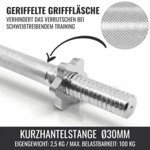 Gorilla Sports Chrómovaná činková tyč, 35 cm