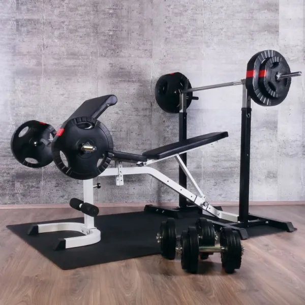 Gorilla Sports Sada tréningovej lavice + závažia, 75 kg