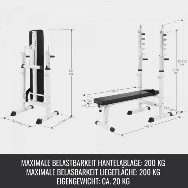 Gorilla Sports Posilňovacia lavica + nakladací set, 100 kg
