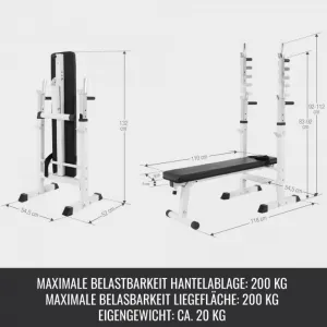 Gorilla Sports Posilňovacia lavica + nakladací set, 100 kg