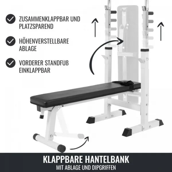 Gorilla Sports Posilňovacia lavica + nakladací set, 100 kg