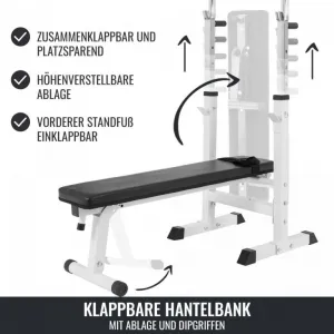 Gorilla Sports Posilňovacia lavica + nakladací set, 100 kg