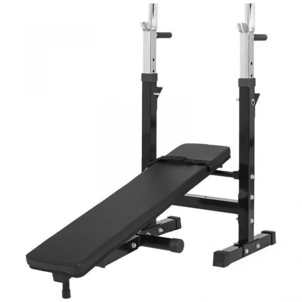 Gorilla Sports Posilňovacia polohovateľná lavica + činky 70 kg
