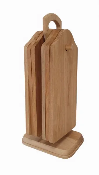 Buková doska na stojane, 6 kusov, 28 x 11 x 12 cm